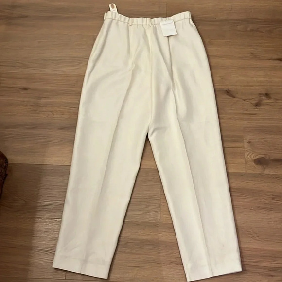 Talbots | NEW cream viscose/linen trouser pants women’s size 12 high rise taper - Picture 4 of 10